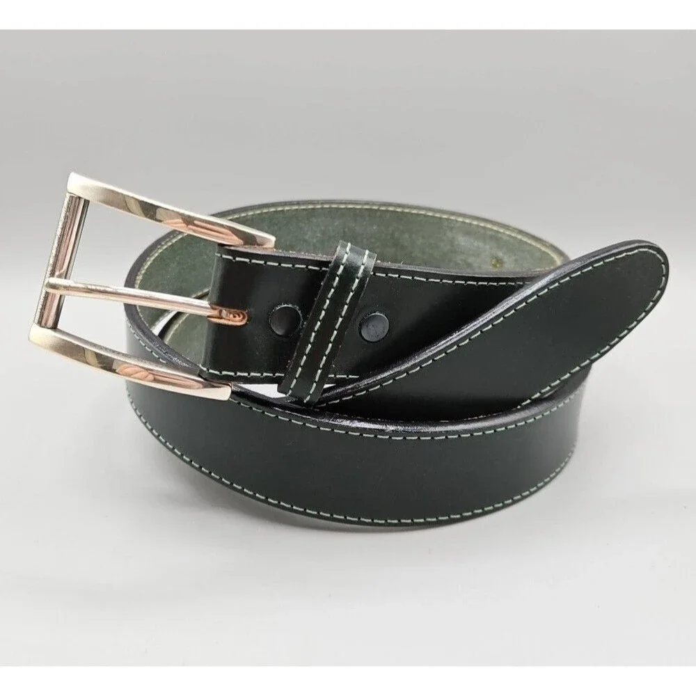 Saddle Leather Nickle Plated Brass Buckle 1-3/8